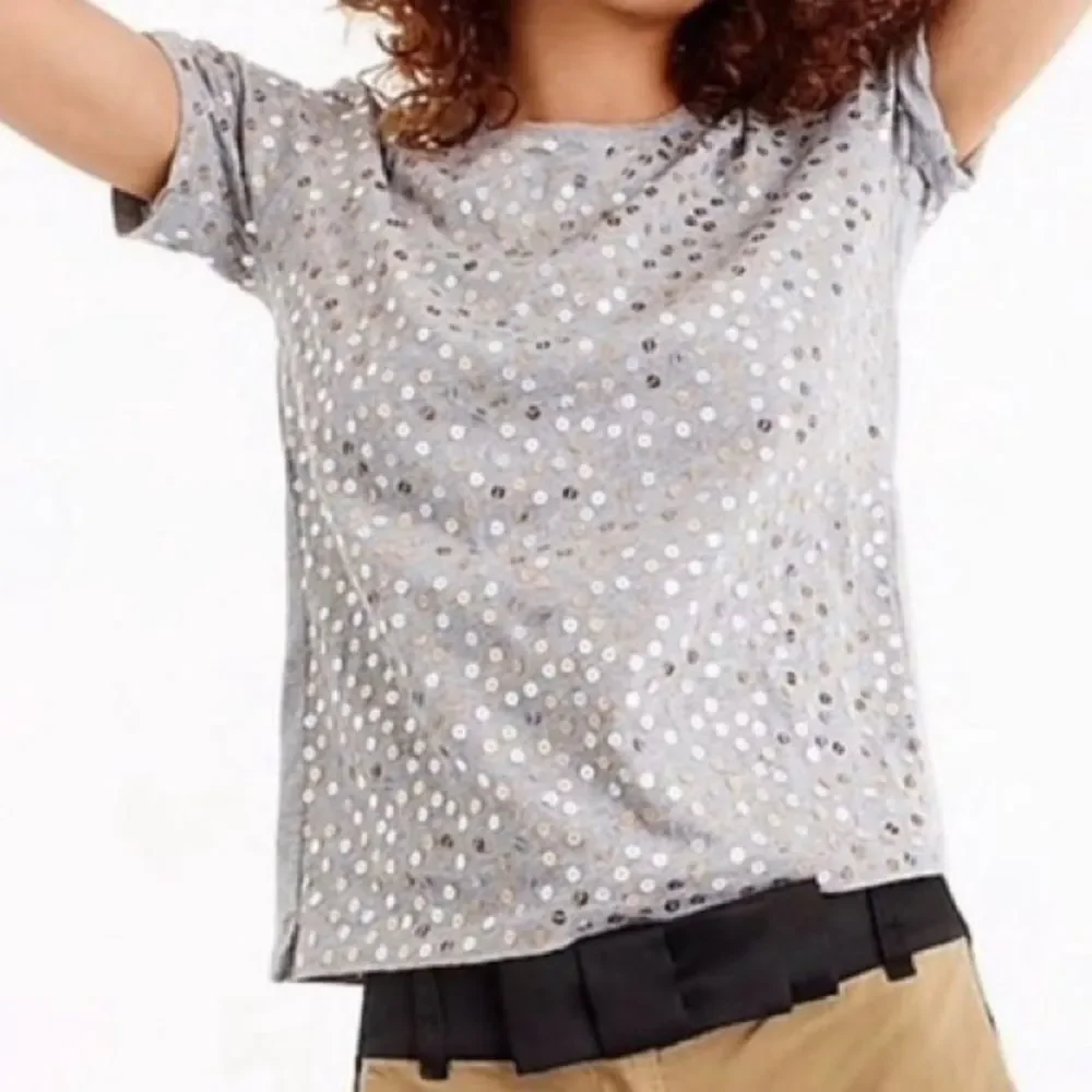 J. Crew Silver Sequin Top Size S